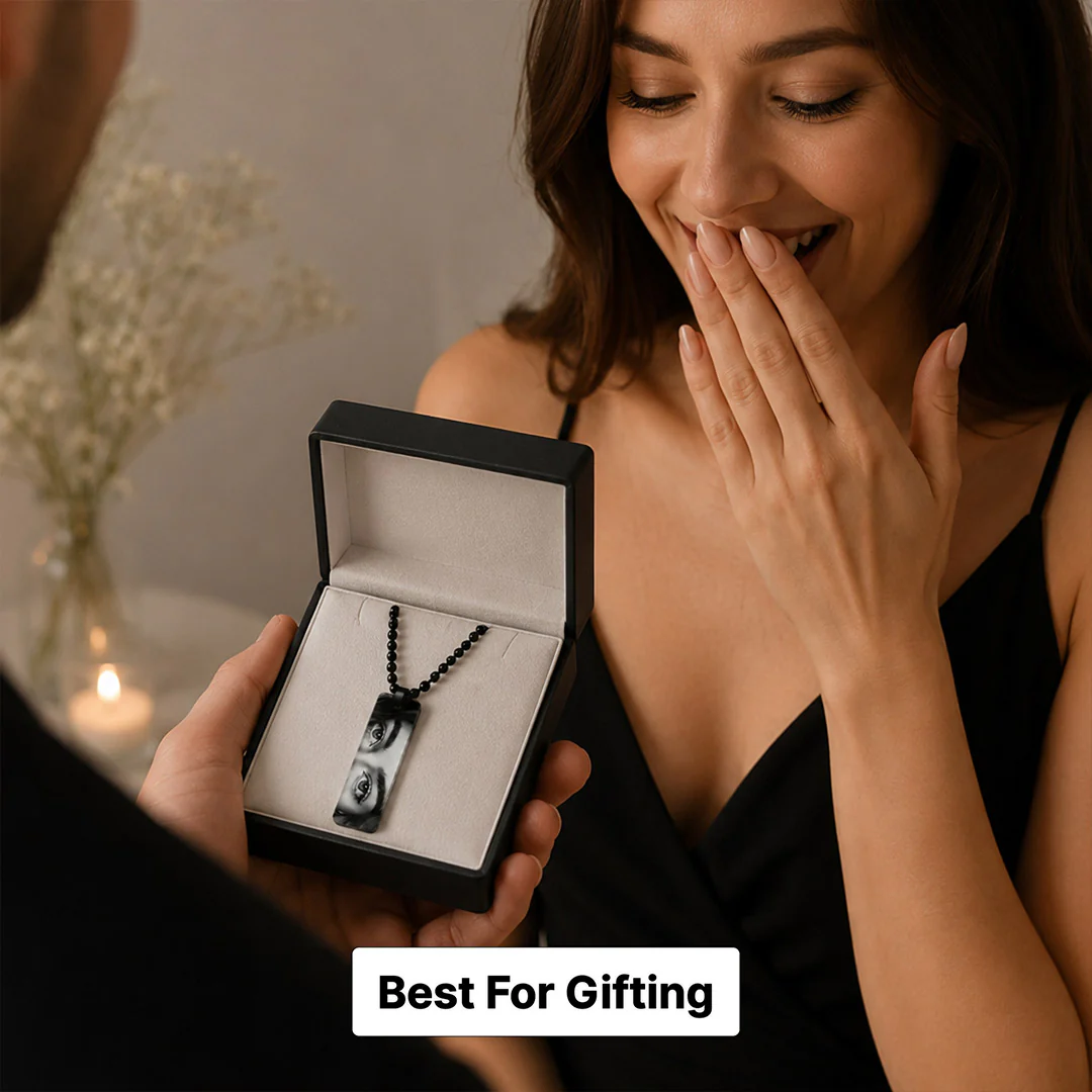 Personalized Eye Photo Acrylic Pendant Necklace | Gift for Couples, Friends & Loved Ones - Image 3