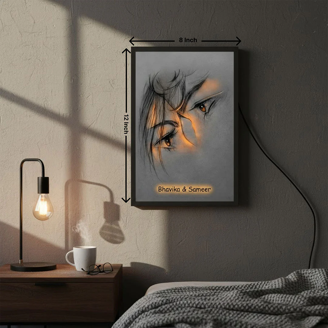 Personalized Eye Sketch LED Wall Frame (8×12") - Image 2