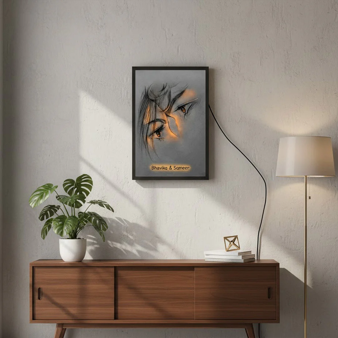 Personalized Eye Sketch LED Wall Frame (8×12") - Image 3