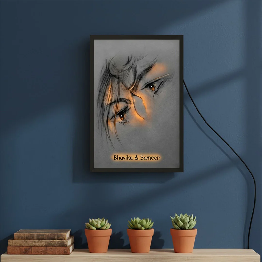 Personalized Eye Sketch LED Wall Frame (8×12") - Image 4