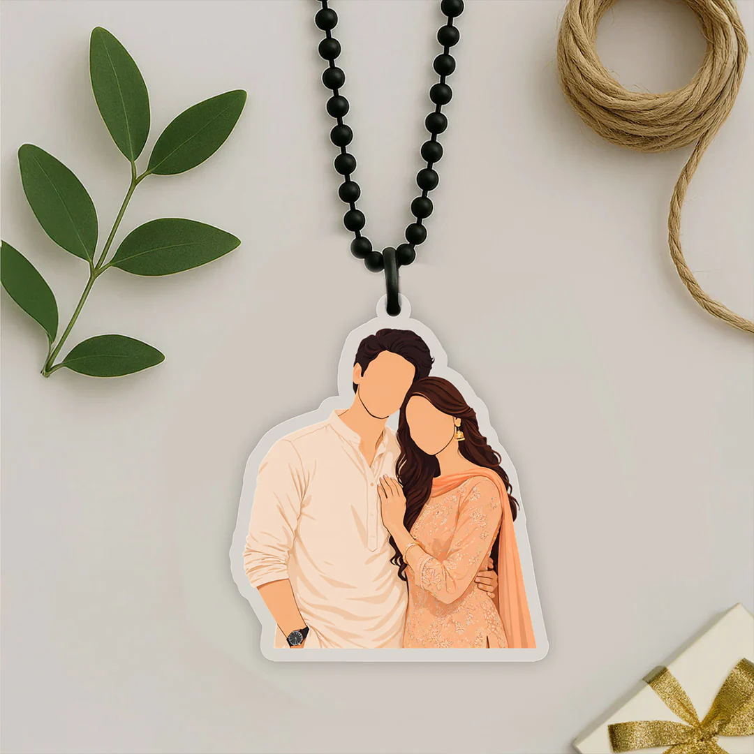 Personalized Faceless Couple Car Hanger (3×2”) - Image 5