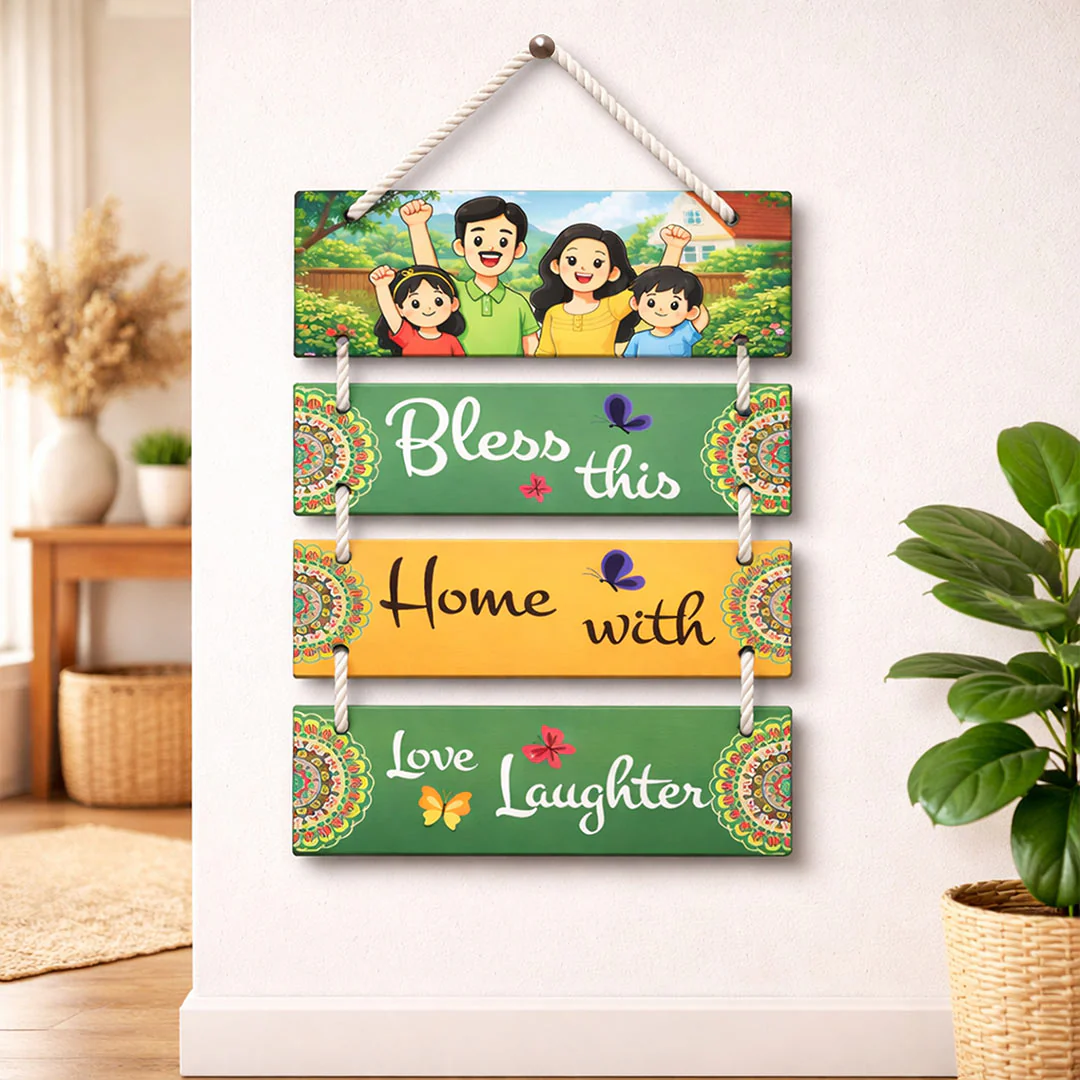 Personalized Family Bless This Home Hanging-9x13"