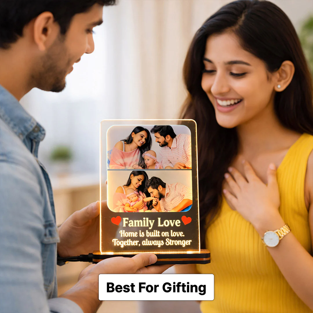 Personalized Family Love LED Acrylic Lamp-8×6" - Image 5