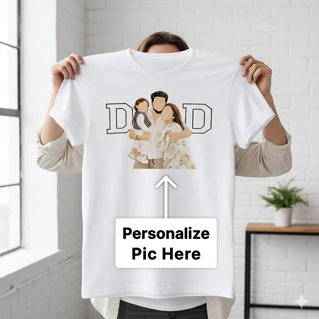 Personalized Family Photo Print White T-Shirt - Image 2