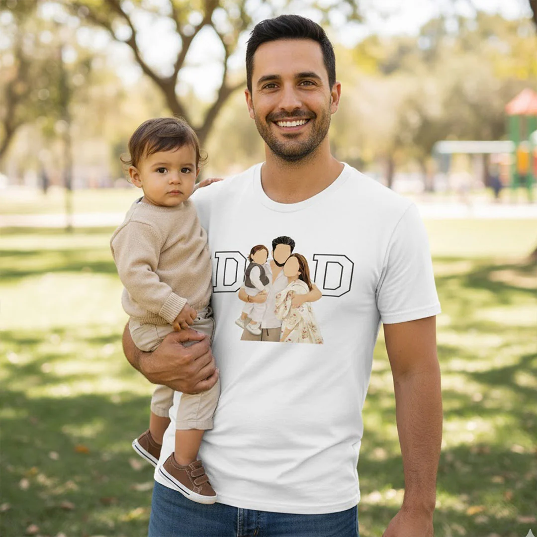 Personalized Family Photo Print White T-Shirt - Image 4