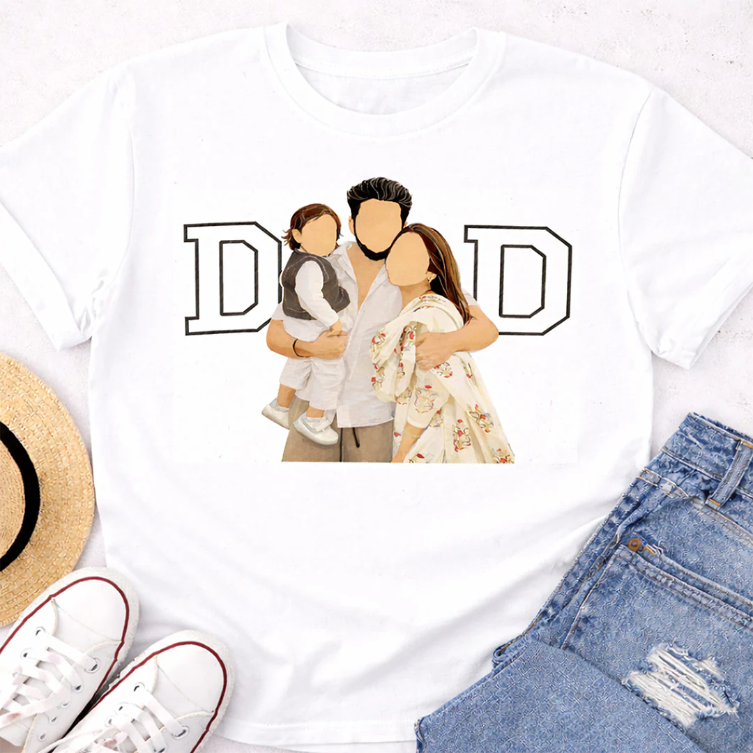 Personalized Family Photo Print White T-Shirt - Image 5