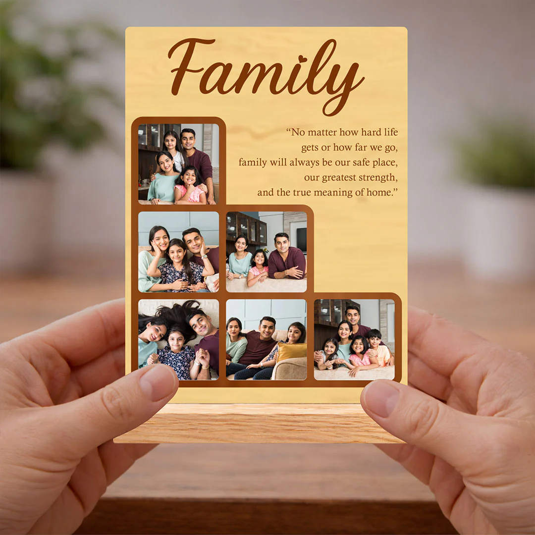Personalized Family Photo Wooden Plaque | Emotional Keepsake Gift for Parents & Family - 8x6" - Image 4