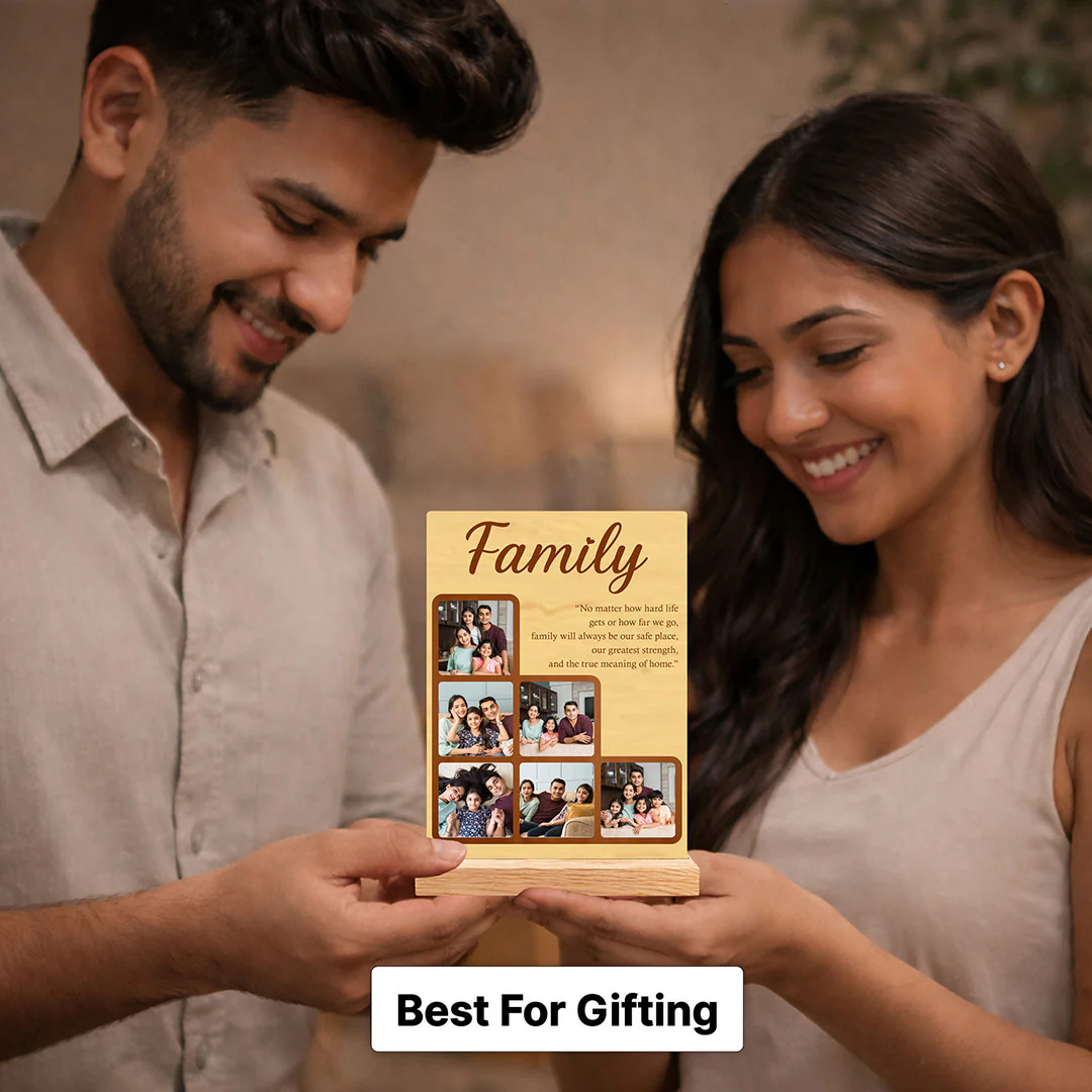 Personalized Family Photo Wooden Plaque | Emotional Keepsake Gift for Parents & Family - 8x6" - Image 5