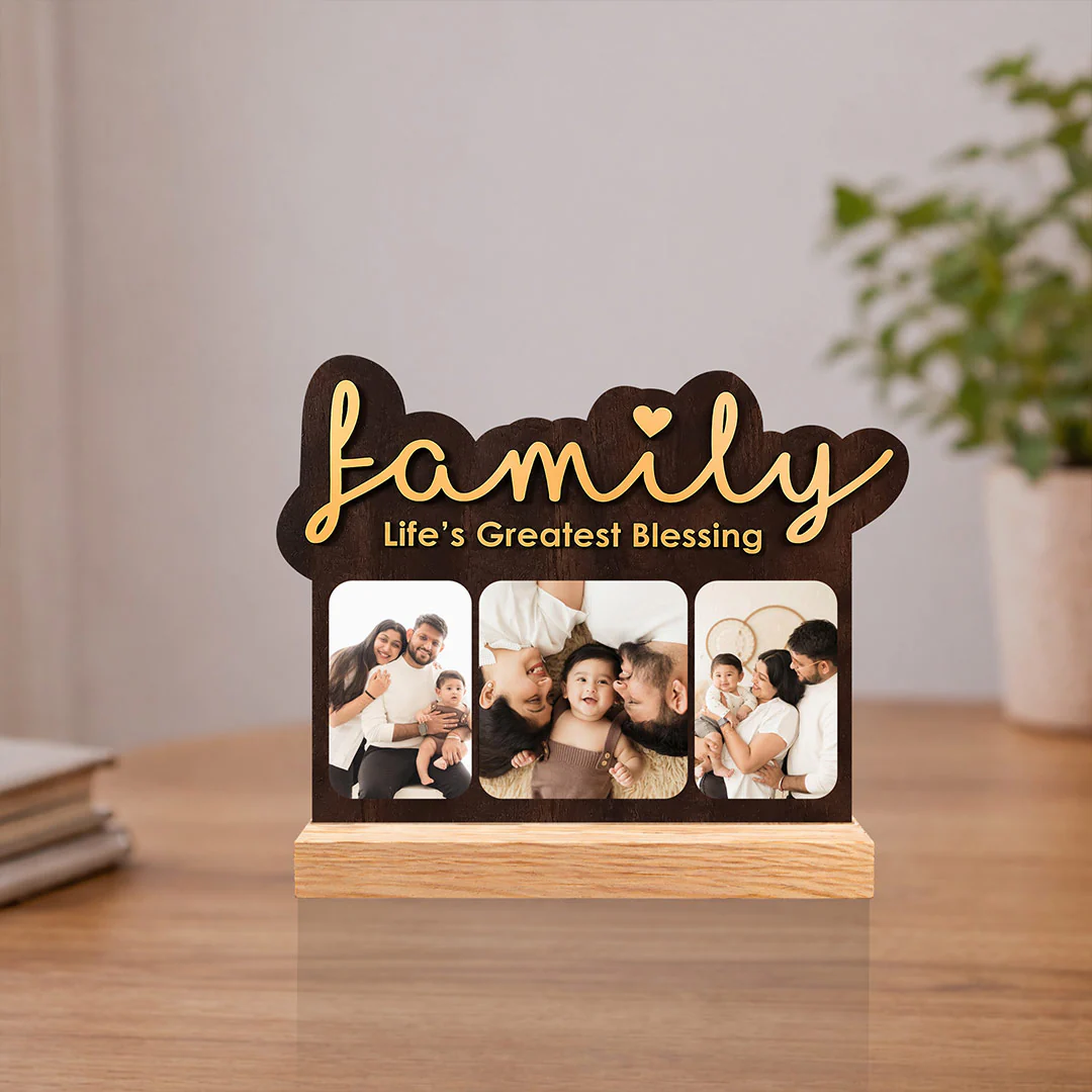 Personalized Family Wooden Photo Frame | Emotional Family Keepsake Gift for Parents & Loved Ones - 5x6"