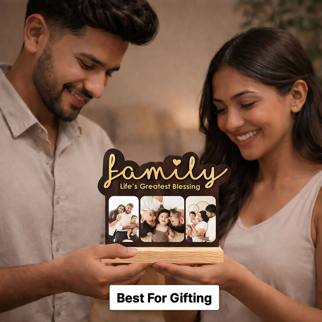 Personalized Family Wooden Photo Frame | Emotional Family Keepsake Gift for Parents & Loved Ones - 5x6" - Image 5