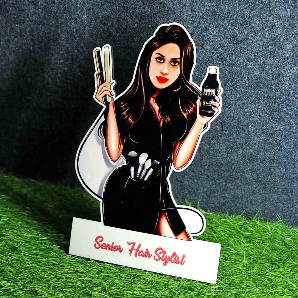 Personalized Female Hair Stylish Caricature - Image 3