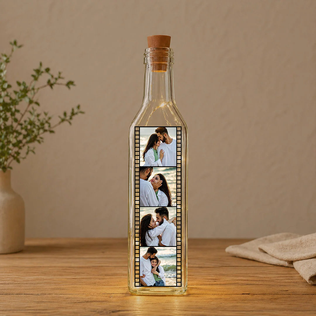 Personalized Film Strip LED Bottle Lamp | Memory Light Gift for Couples - Image 3