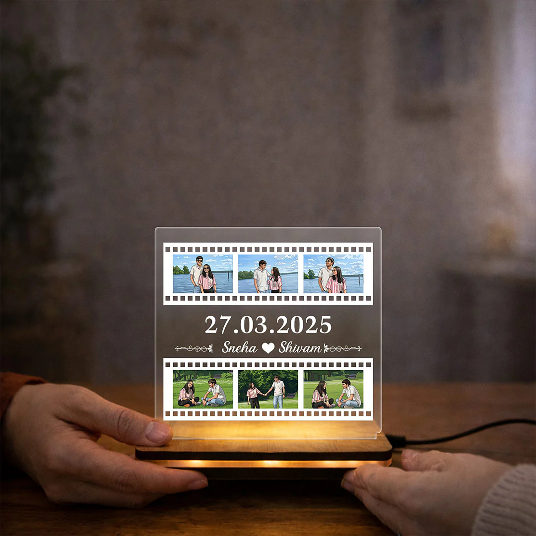 Personalized Film Strip LED Photo Frame Lamp-6x6" - Image 5