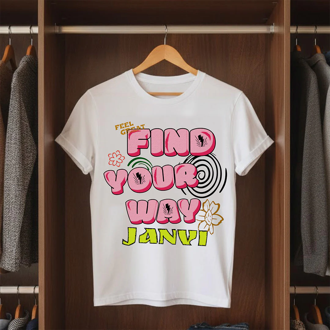 Personalized Find Your Way Girl White T-Shirt - Image 4