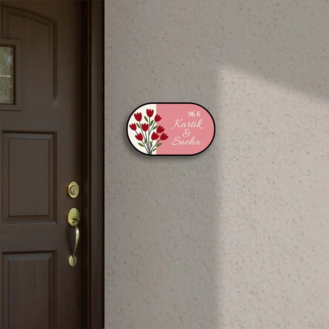 Personalized Floral Couple Name Plate-10x6"