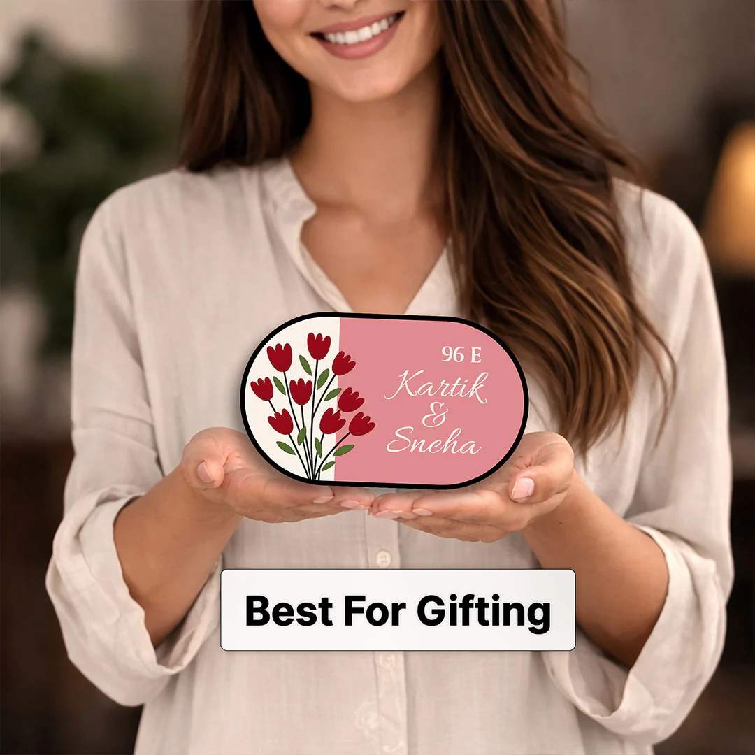Personalized Floral Couple Name Plate-10x6" - Image 4