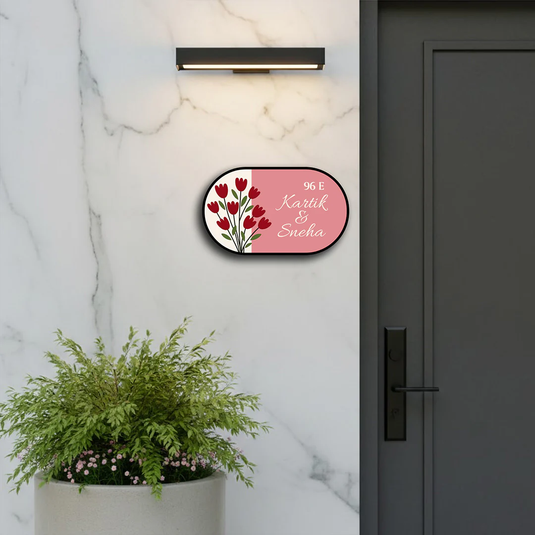 Personalized Floral Couple Name Plate-10x6" - Image 5