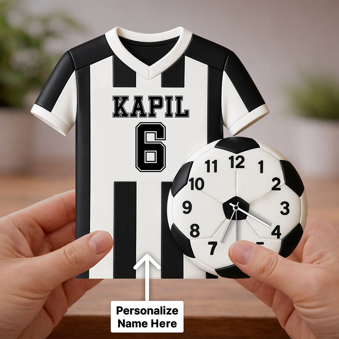 Personalized Football Jersey Wall Clock|3D Football Design  (16x15") - Image 3