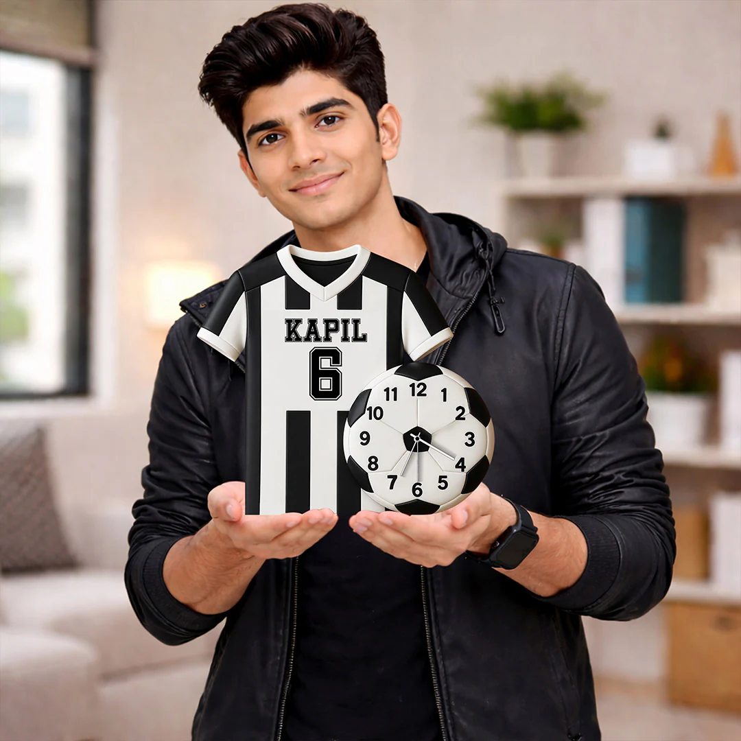 Personalized Football Jersey Wall Clock|3D Football Design  (16x15") - Image 4