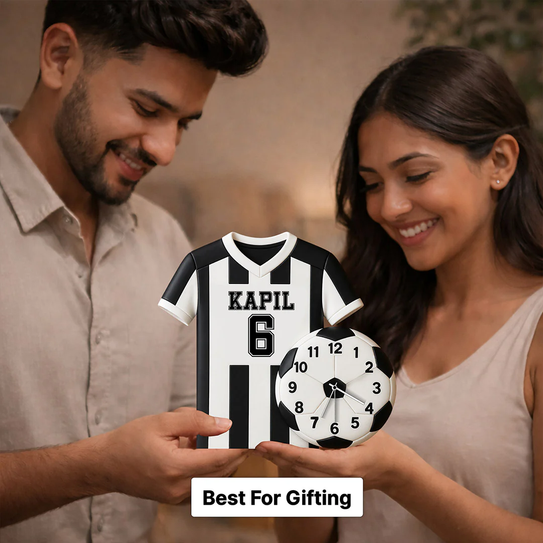 Personalized Football Jersey Wall Clock|3D Football Design  (16x15") - Image 5