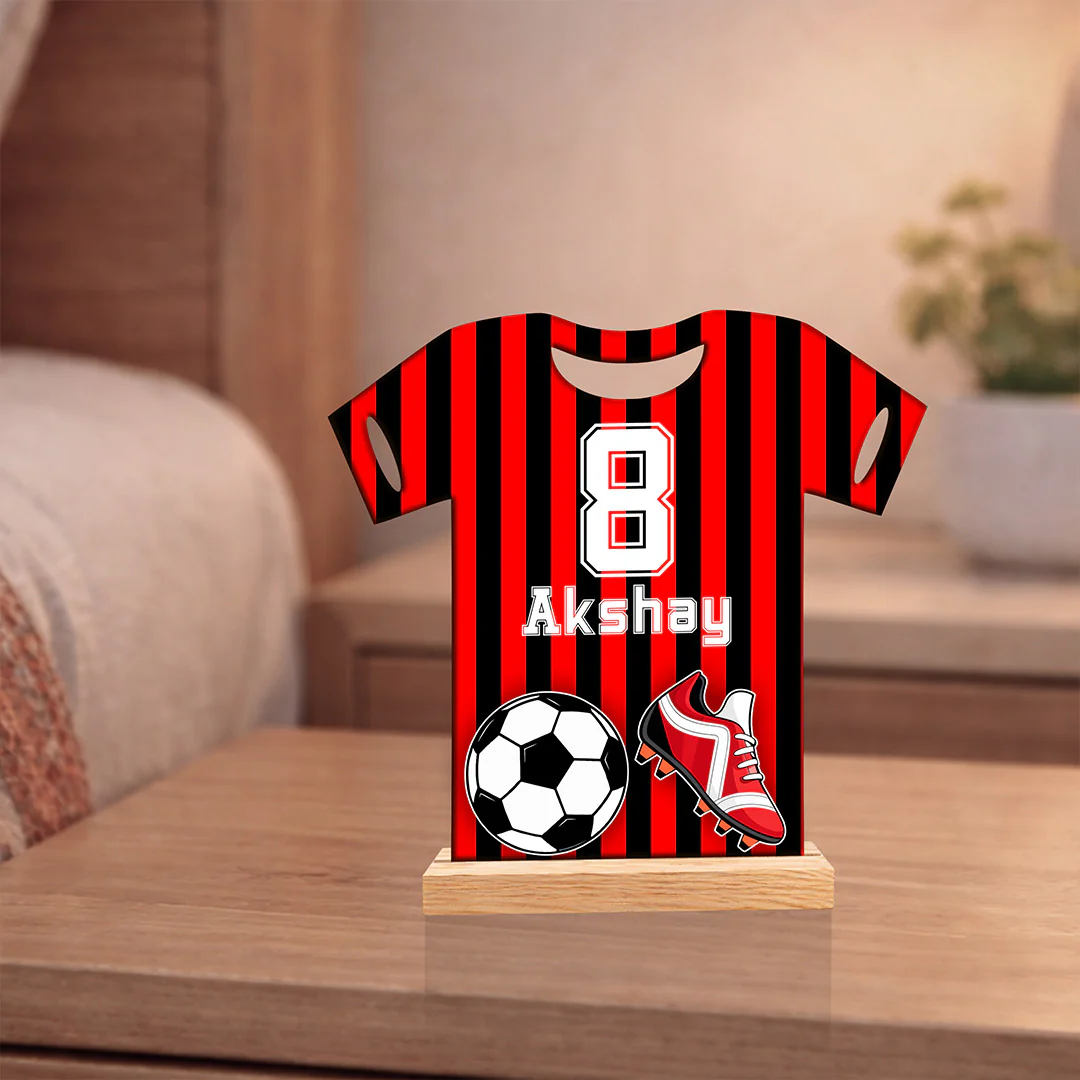Personalized Football Jersey Wooden Table Top(6x6")