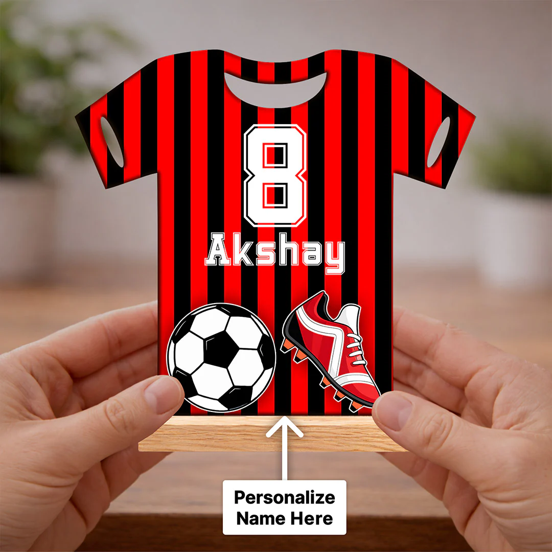 Personalized Football Jersey Wooden Table Top(6x6") - Image 2