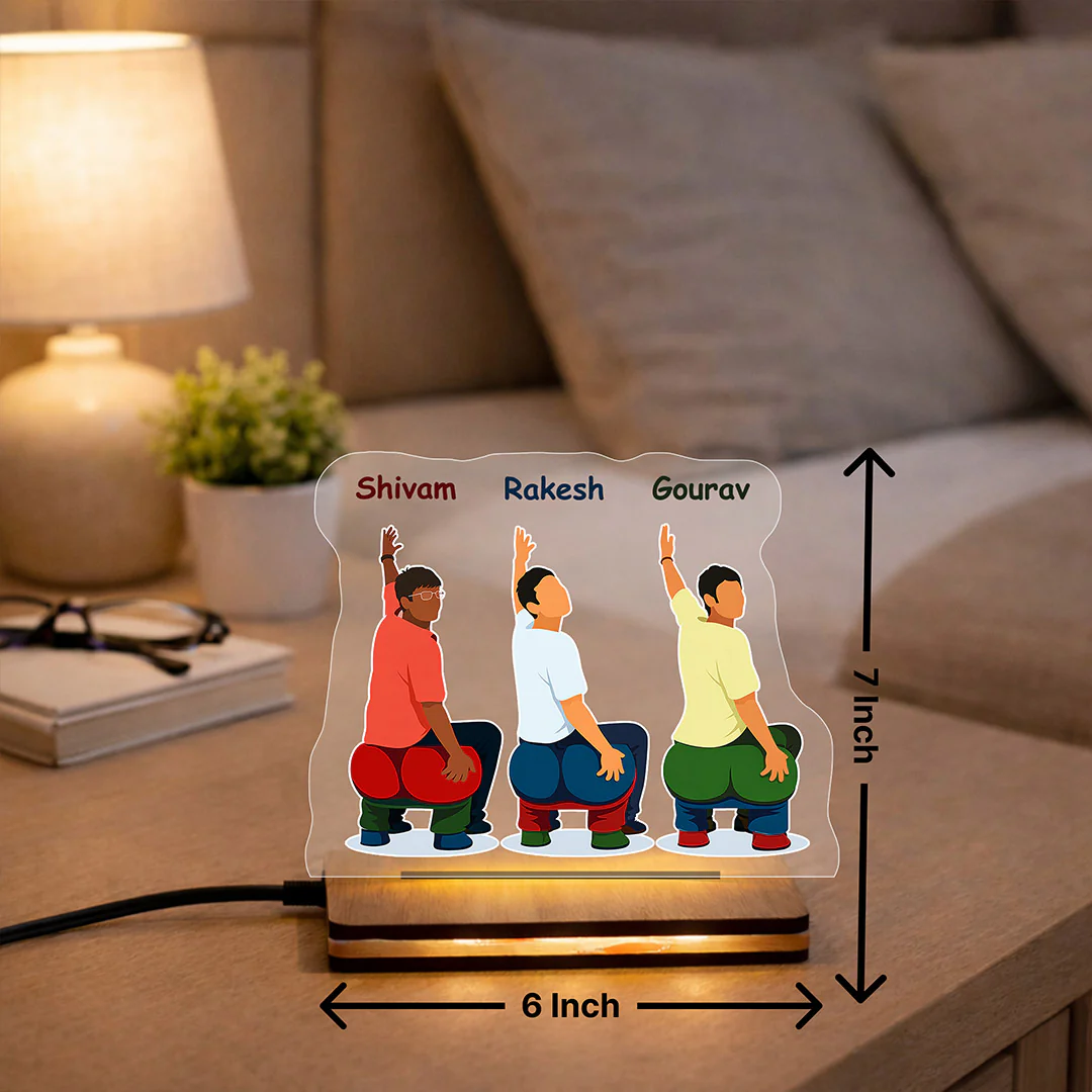 Personalized Friends “All Is Well” Cartoon LED Acrylic Lamp-6x7" - Image 2