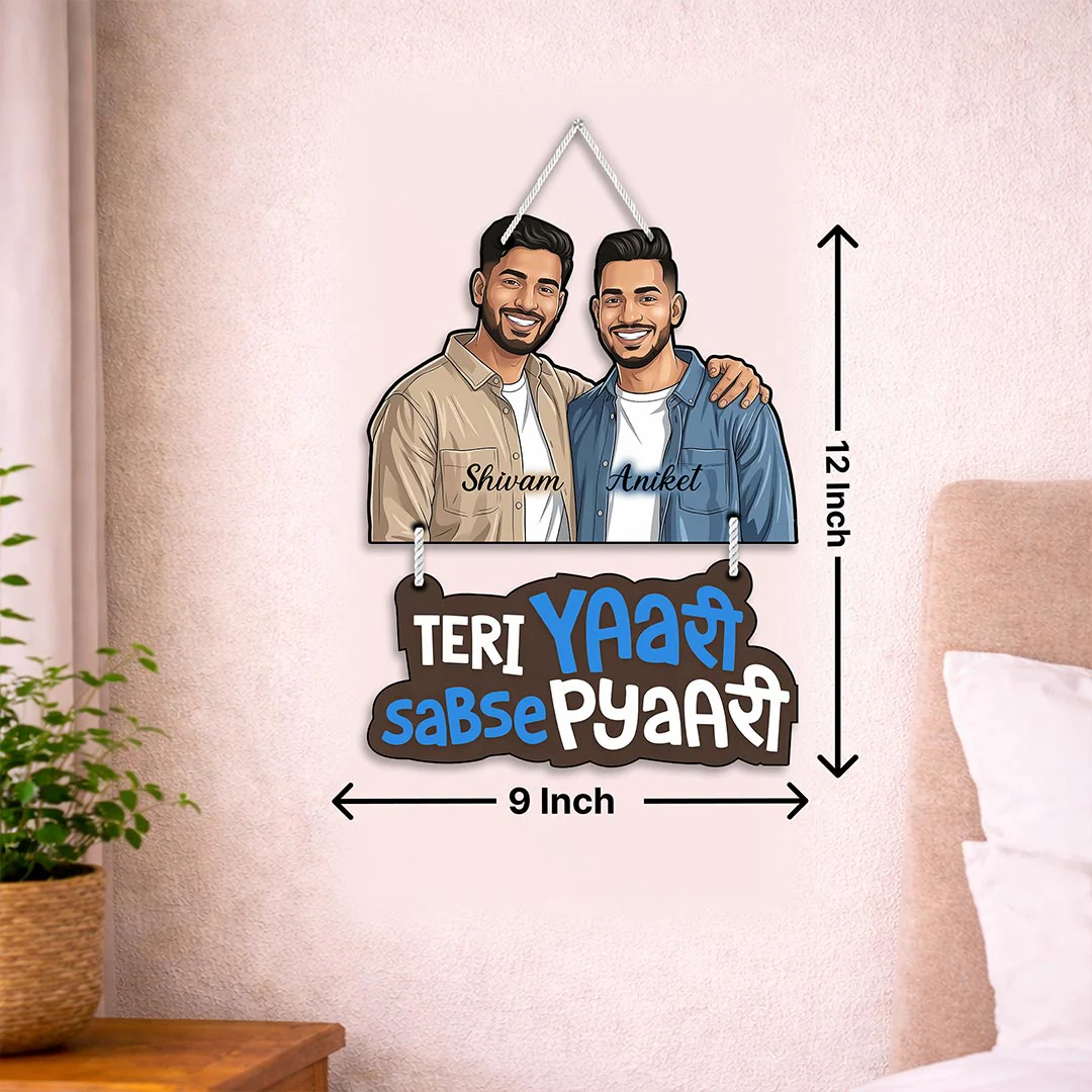 Personalized Friendship Cartoon Wall Hanger-9x12" - Image 3