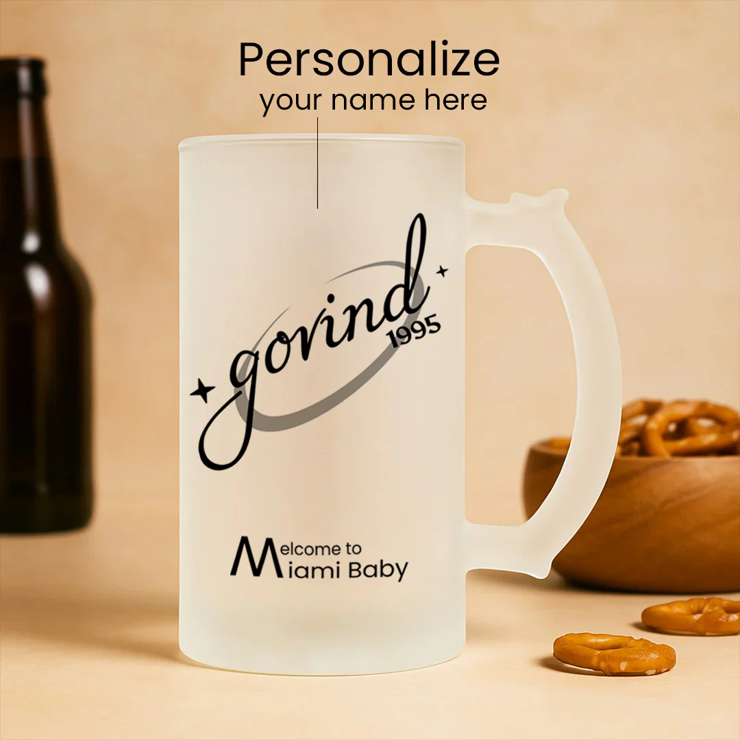 Personalized Frosted Beer Mug with Name - Image 2