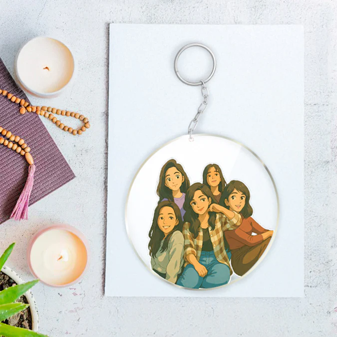 Personalized Ghibli Art Keychains – Custom Acrylic Keychain in Pixart, Square & Round Designs - Image 15