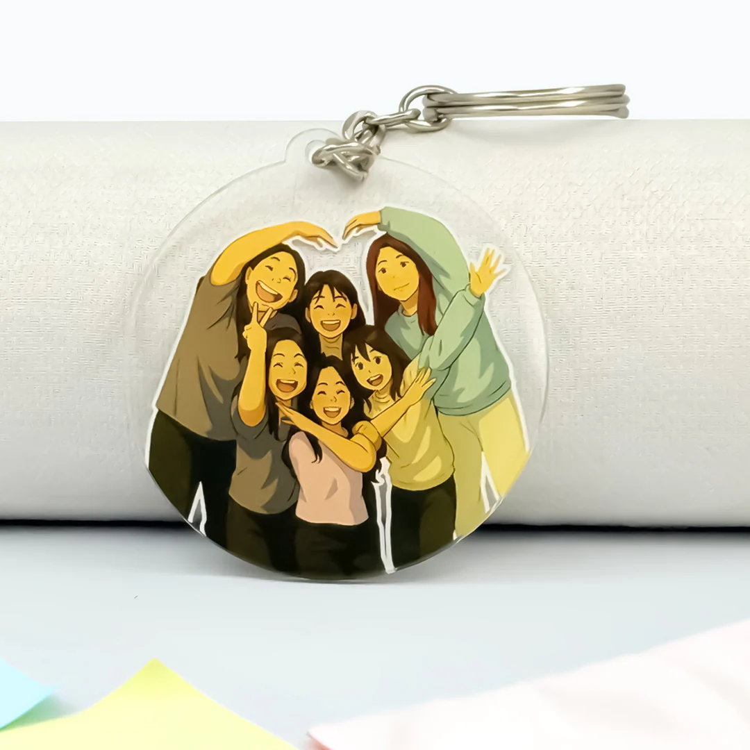 Personalized Ghibli Art Keychains – Custom Acrylic Keychain in Pixart, Square & Round Designs - Image 18