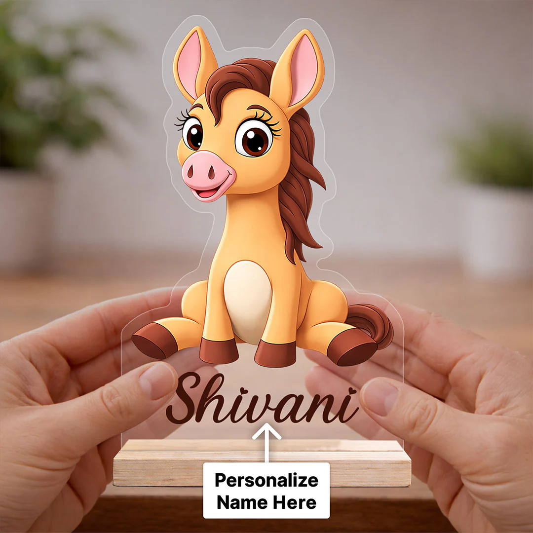 Personalized Giraffe Design Acrylic Table Top for Kids (5x8") - Image 2