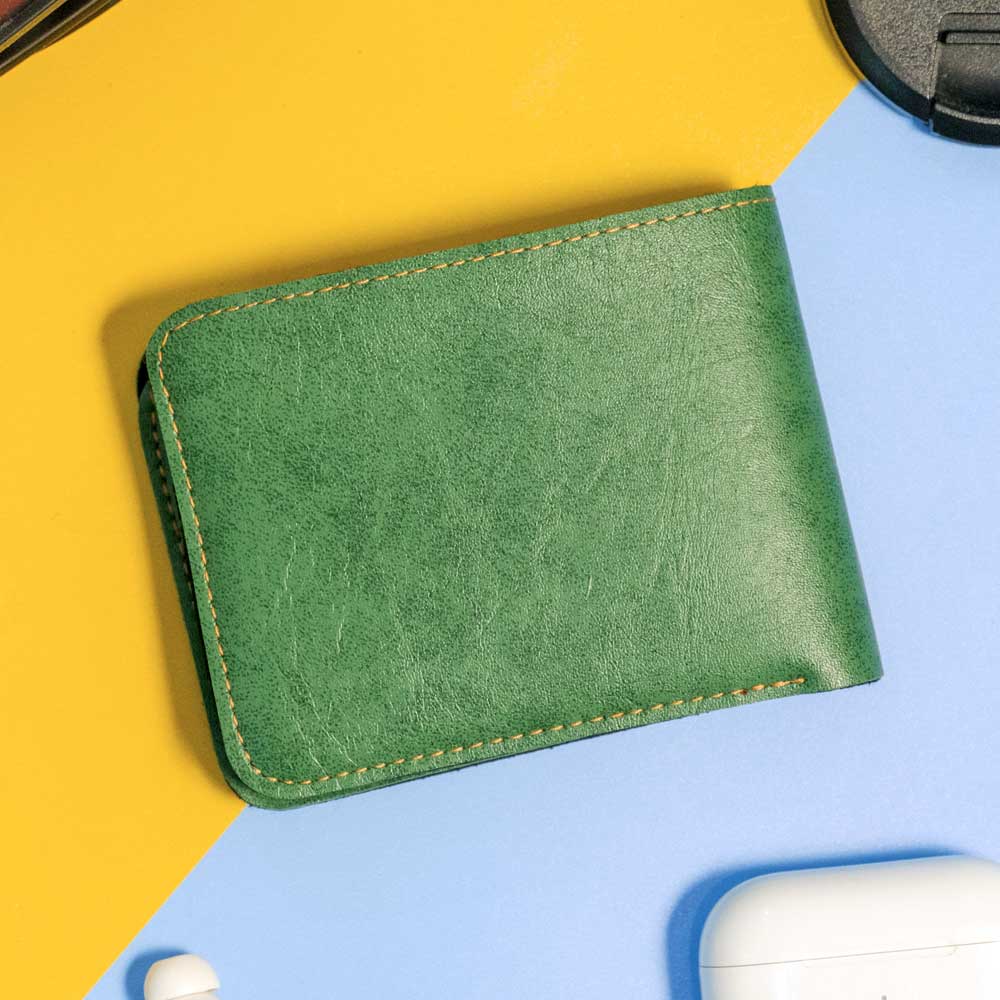 Premium Color Leather Wallet - Green - Image 5