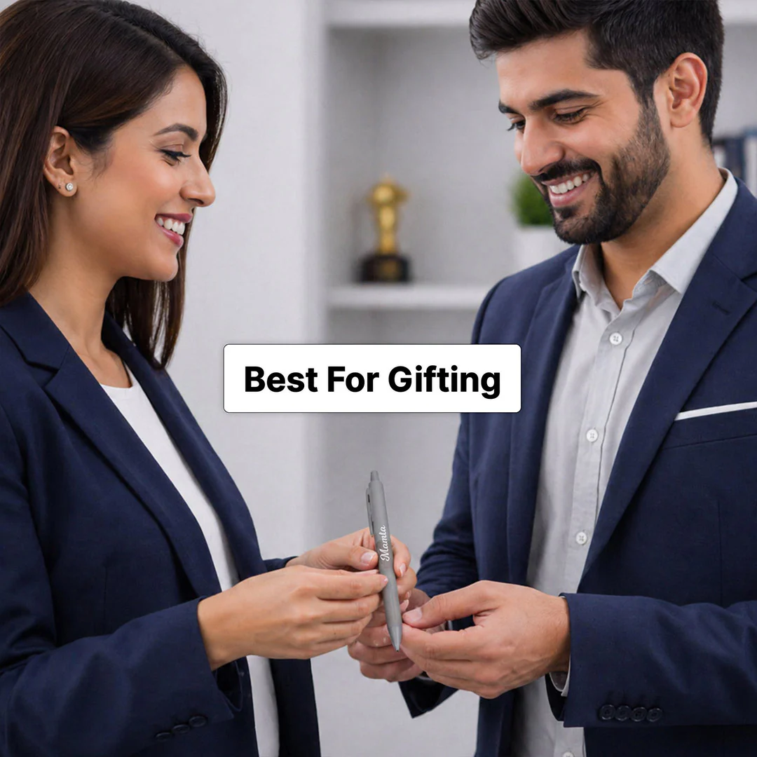 Personalized Grey Name Pen | Elegant Writing Gift for Professionals & Students - Image 3