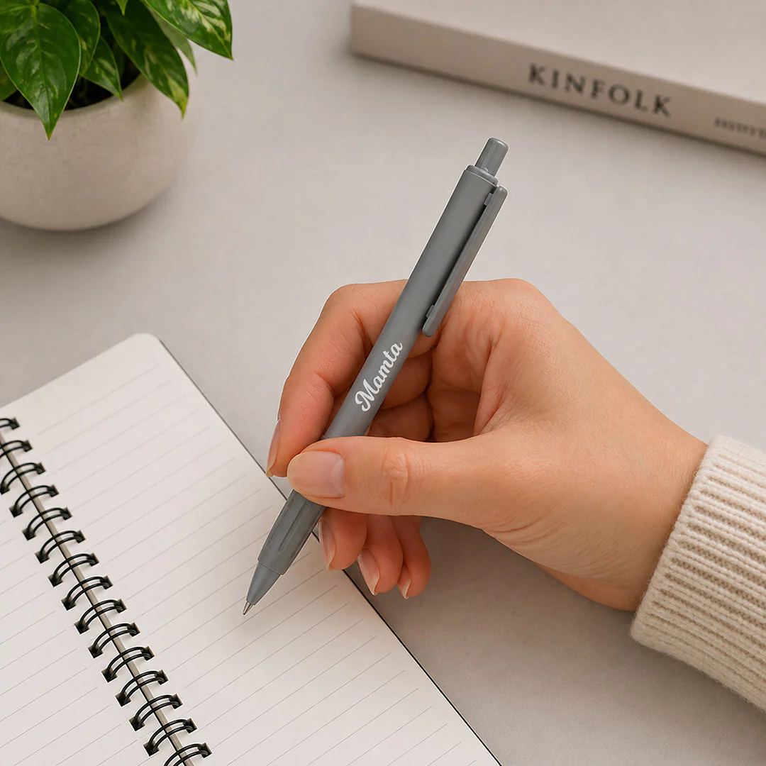 Personalized Grey Name Pen | Elegant Writing Gift for Professionals & Students - Image 4