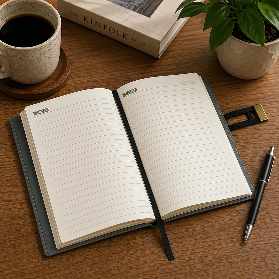 Personalized Grey Notebook with Metallic Buckle - Image 5