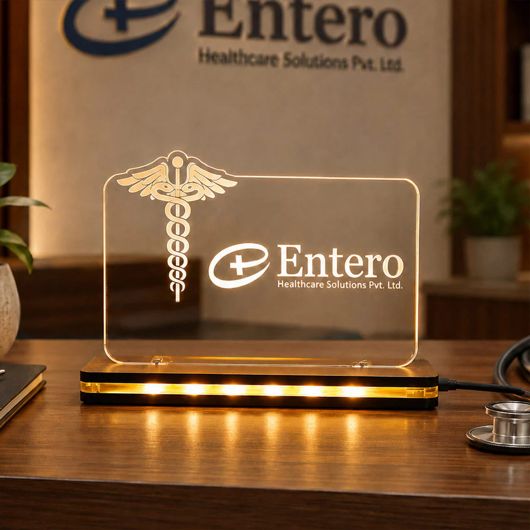 Personalized Healthcare LED Acrylic Name Plate | Professional Medical Office Desk Décor Gift - 8x6" - Image 3