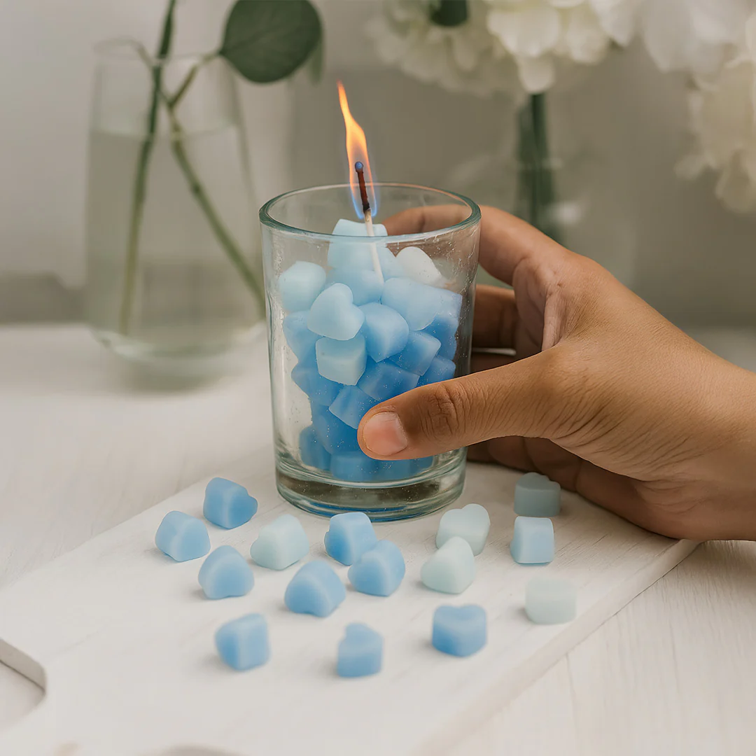 Heart Bubble Candle in Jar Glass - Image 2