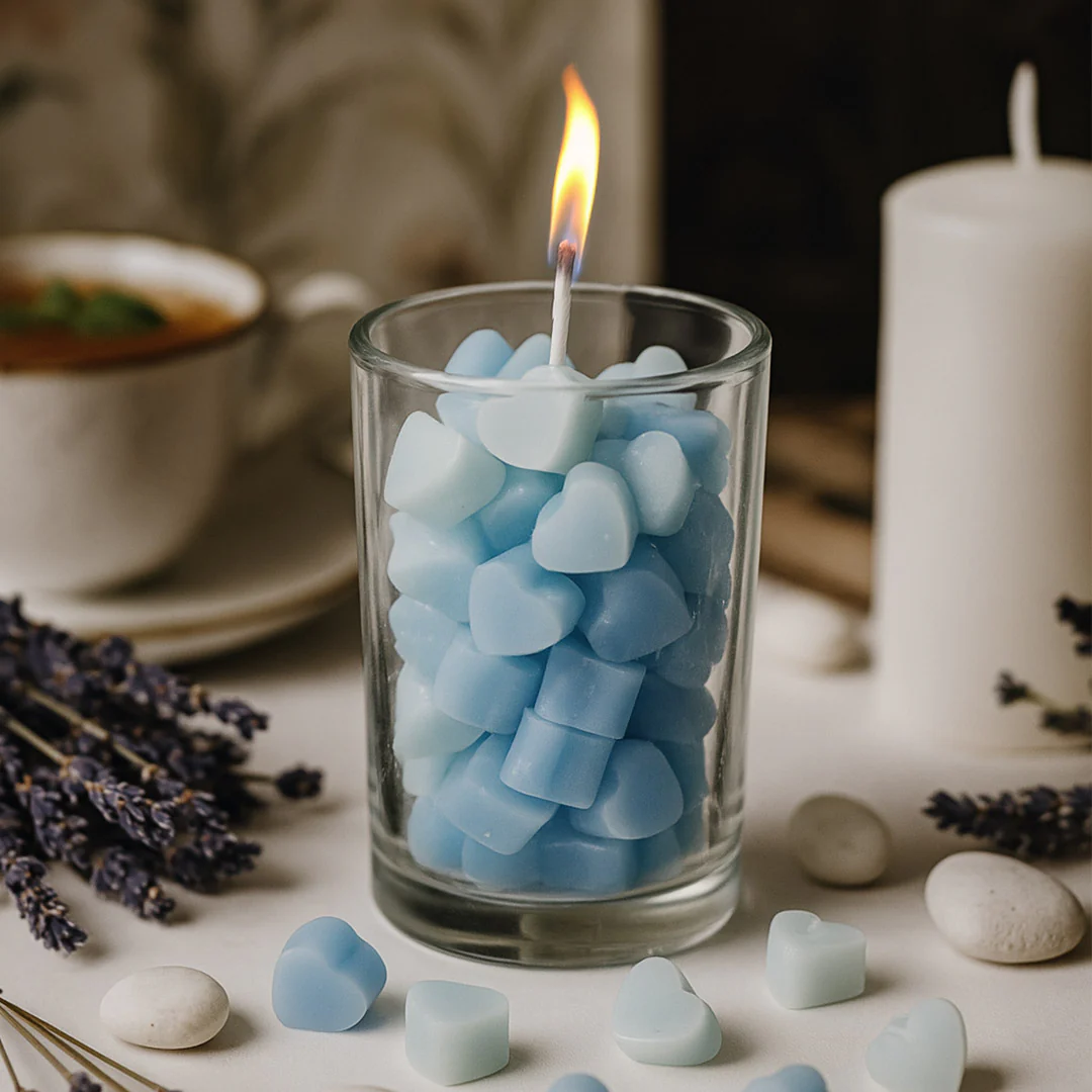 Heart Bubble Candle in Jar Glass - Image 3
