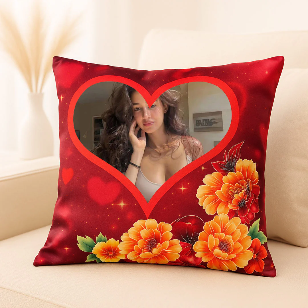 Personalized Heart Photo Cushion