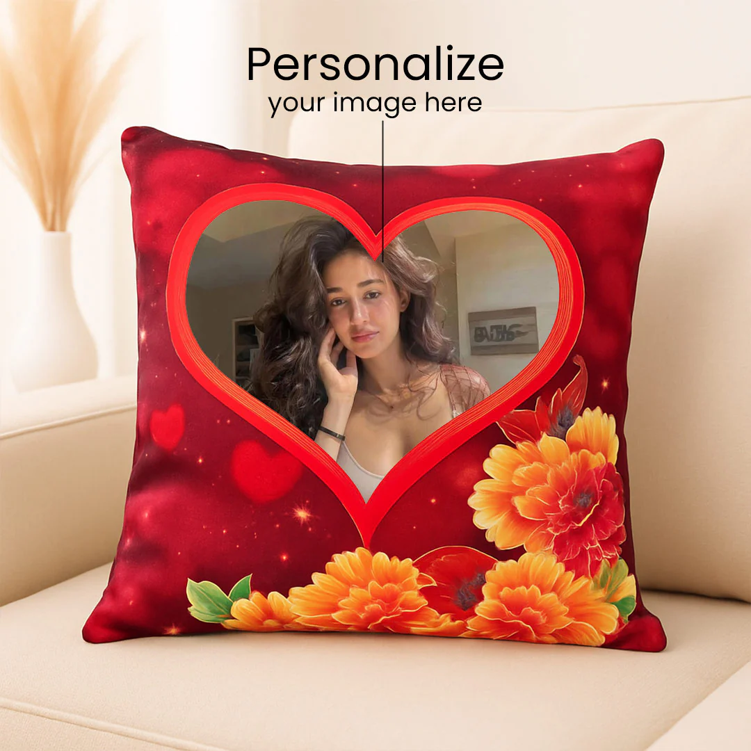 Personalized Heart Photo Cushion - Image 2