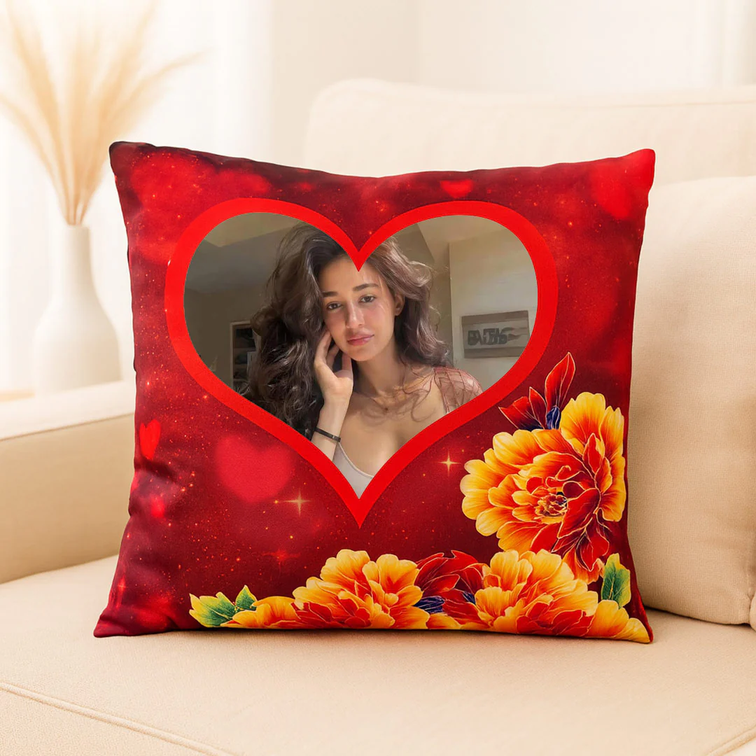 Personalized Heart Photo Cushion - Image 3