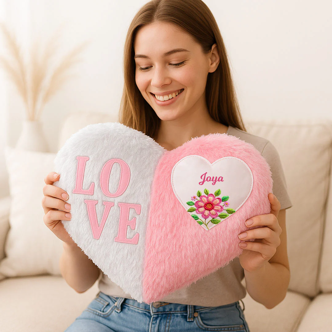 Personalized Heart-Shaped Love Cushion