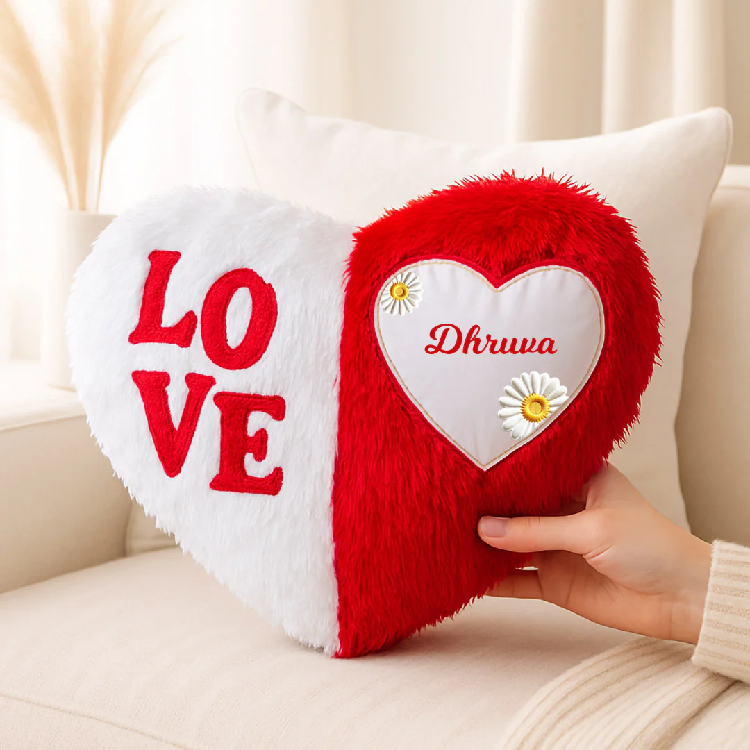 Personalized Heart-Shaped Love Cushion - Image 3