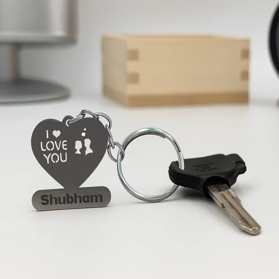 Personalized Heart-Shaped Metal Keychain - Image 4