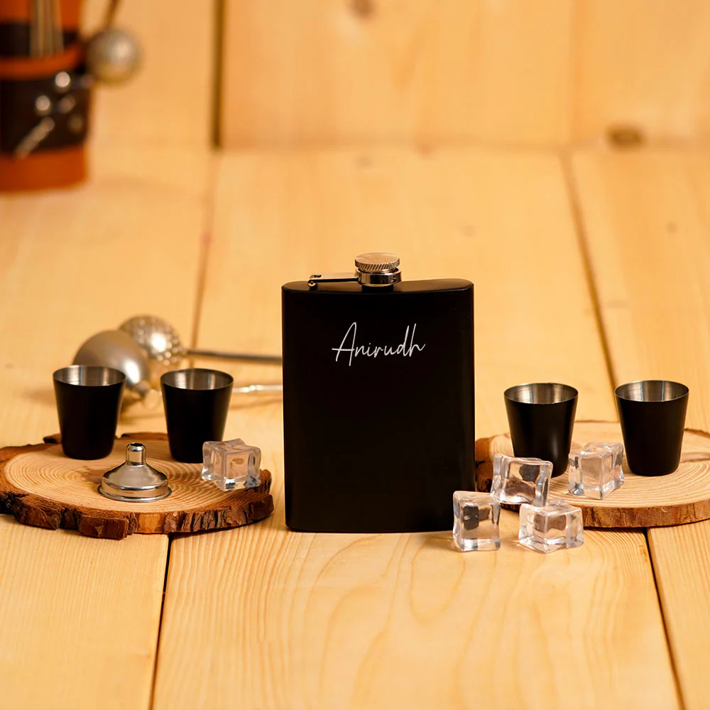 Personalized Hip Flask And Shot Glasses Set - Image 3