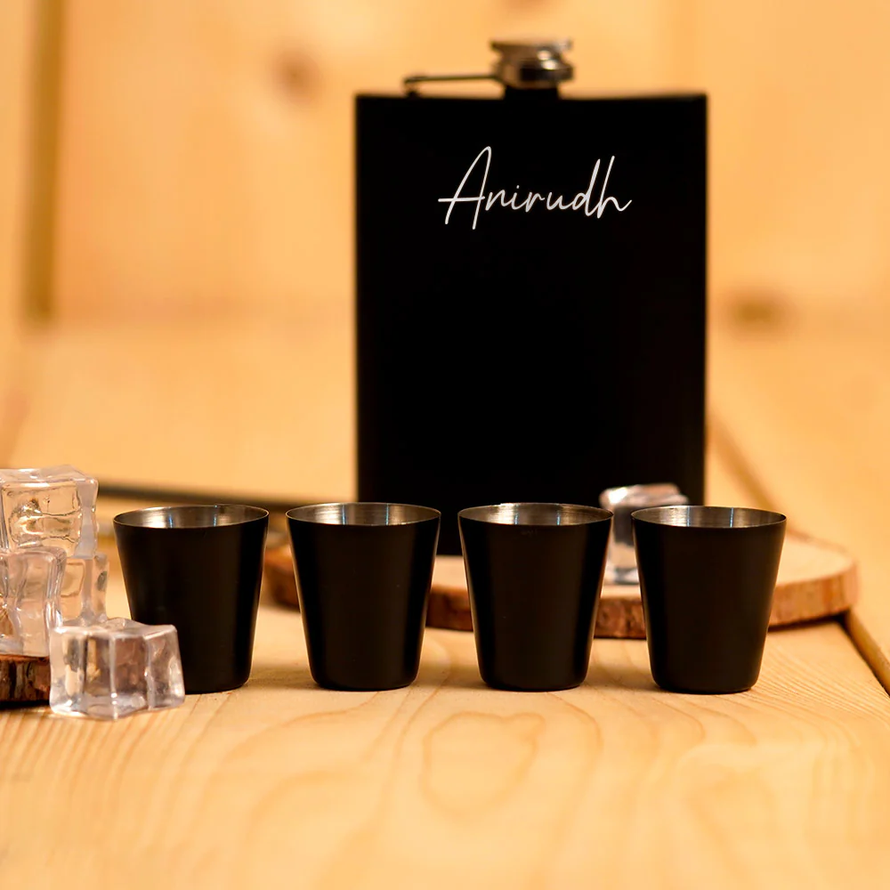 Personalized Hip Flask And Shot Glasses Set - Image 6
