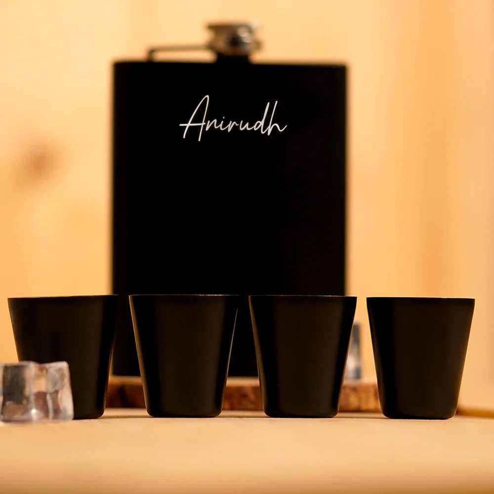 Personalized Hip Flask And Shot Glasses Set - Image 7
