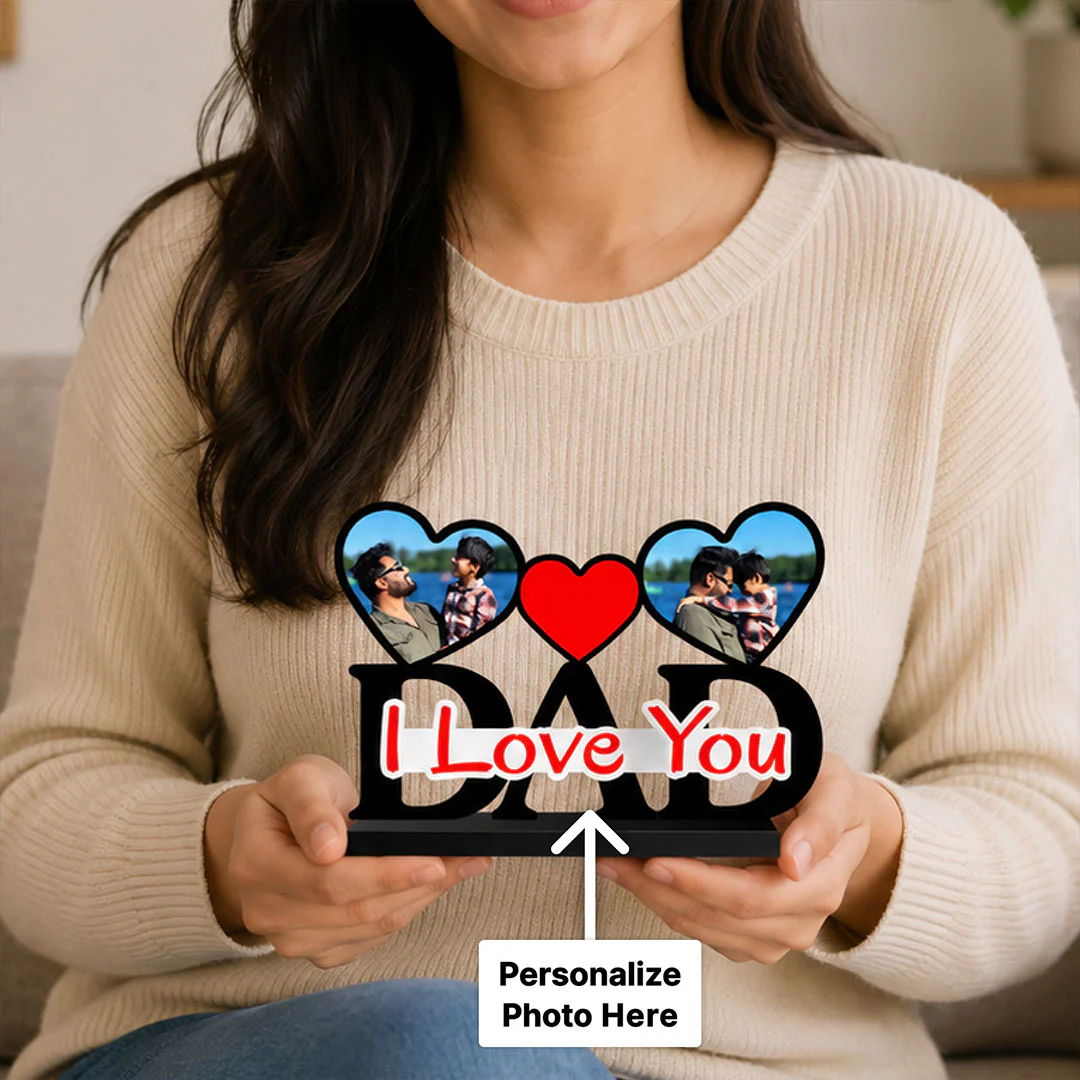 Personalized I Love You Dad Photo Frame | Custom Father’s Day Memory Gift - 7x4.5" - Image 3