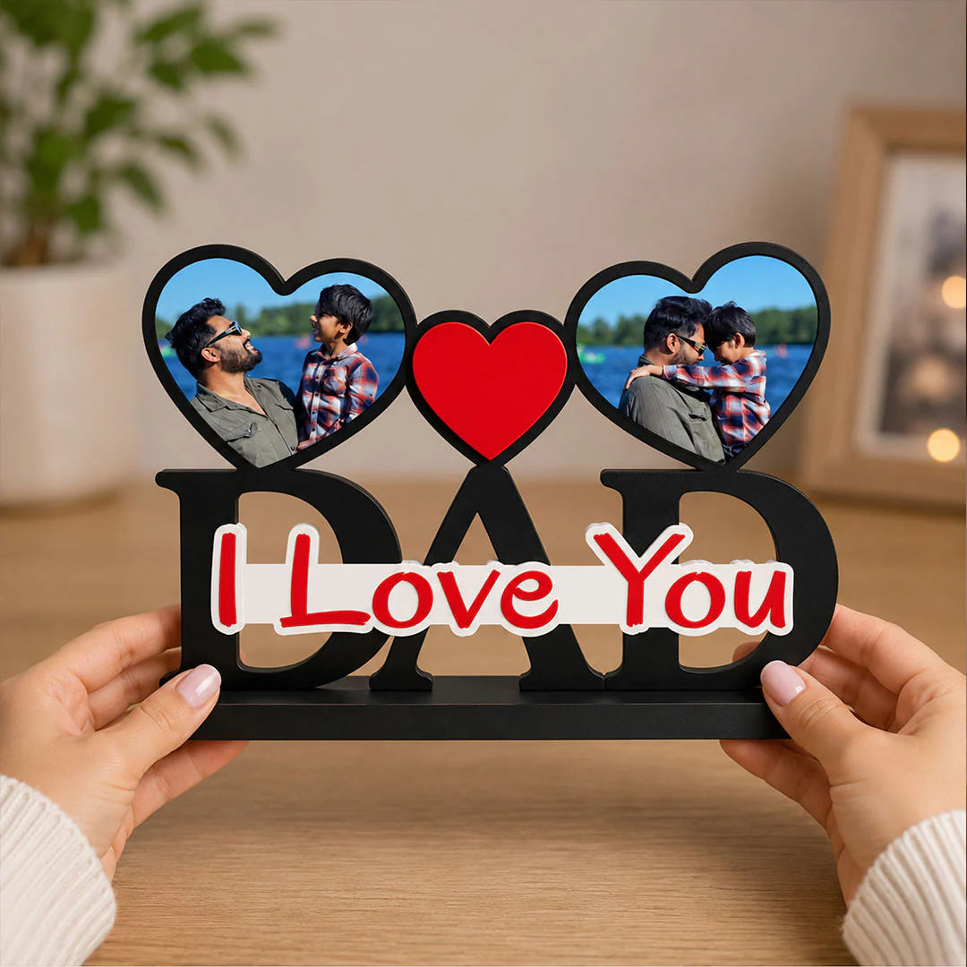 Personalized I Love You Dad Photo Frame | Custom Father’s Day Memory Gift - 7x4.5" - Image 4